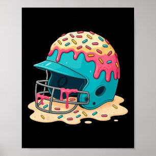 Sell Catcher Helmet With Face Mask Ice-cream Dripp Poster
