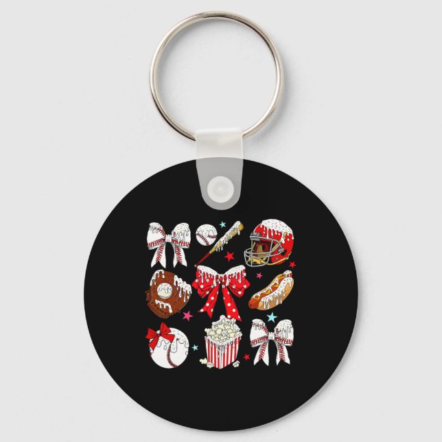 Sell Coquette Bow Drip Game Day Sell Mama  Keychain (Front)