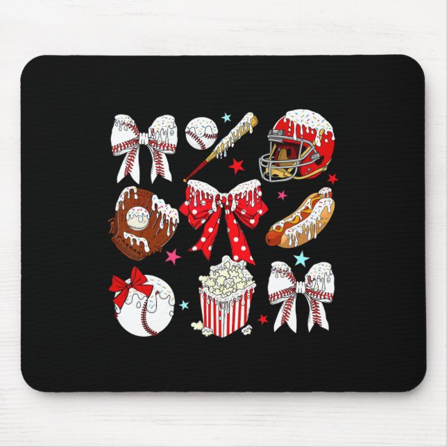 Sell Coquette Bow Drip Game Day Sell Mama  Mouse Pad (Front)