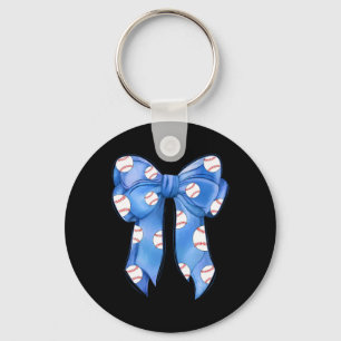 Sell Coquette Bow Funny Sell Blue Team Keychain