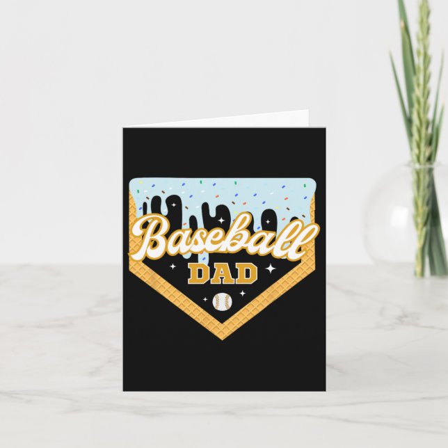 Sell Dad Home Plate Ice Cream Drip Father's Day Da Card (Front)