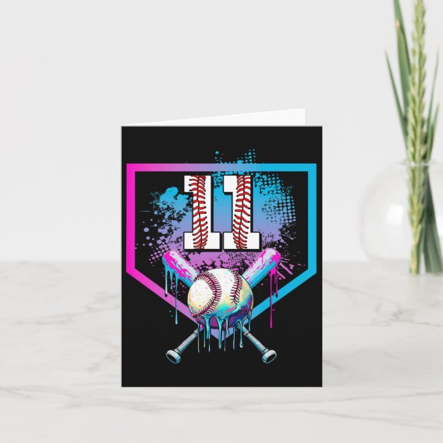 Sell Drip 11th Birthday Home Plate Boy Youth 11 Ye Card (Front)