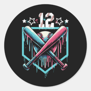 Sell Drip 12th Birthday Boys Number 12 Youth 12 Ye Classic Round Sticker