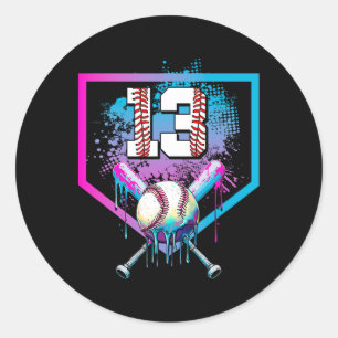 Sell Drip 13th Birthday Home Plate Boy Youth 13 Ye Classic Round Sticker