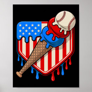 Sell Drip 4th Of July Usa Flag Ice Cream Drip Sell Poster