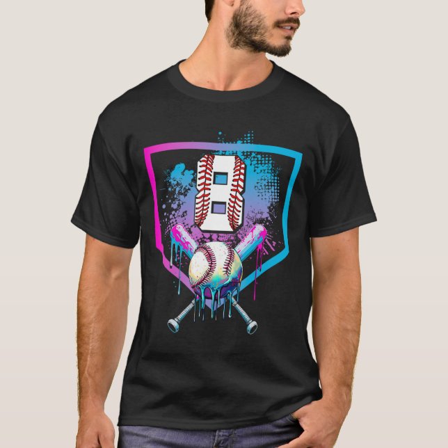 Sell Drip 8th Birthday Home Plate Boys Youth 8 Yea T-Shirt (Front)