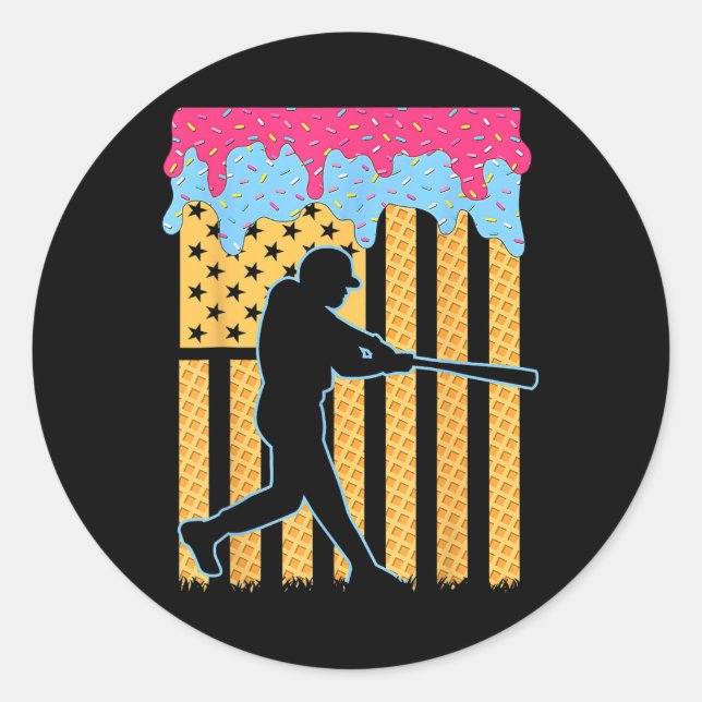 Sell Drip Boys Dripping Ice Cream Sell American Fl Classic Round Sticker (Front)