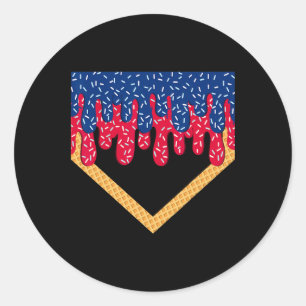 Sell Drip Boys Home Plate Ice Cream Sprinkles Spor Classic Round Sticker