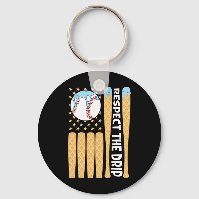 Sell Drip Boys Ice Cream American Flag Respect The Keychain (Front)