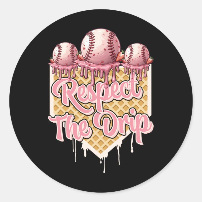 Sell Drip Boys Ice Cream Drip Youth Respect The Dr Classic Round Sticker (Front)