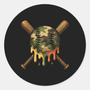 Sell Drip Camo Sell Ts Boys Sports Cool Game Day Classic Round Sticker