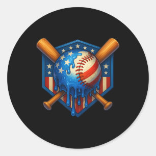 Sell Drip Ice Cream Boys 4th Of July American Flag Classic Round Sticker