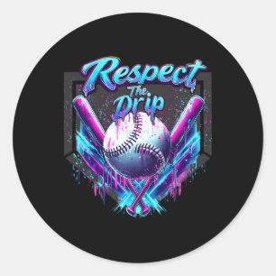 Sell Drip Ice Cream Dripping Respect The Drip 6  Classic Round Sticker