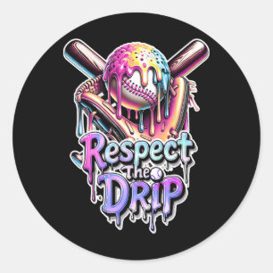 Sell Drip Ice Cream Dripping Respect The Drip 8  Classic Round Sticker