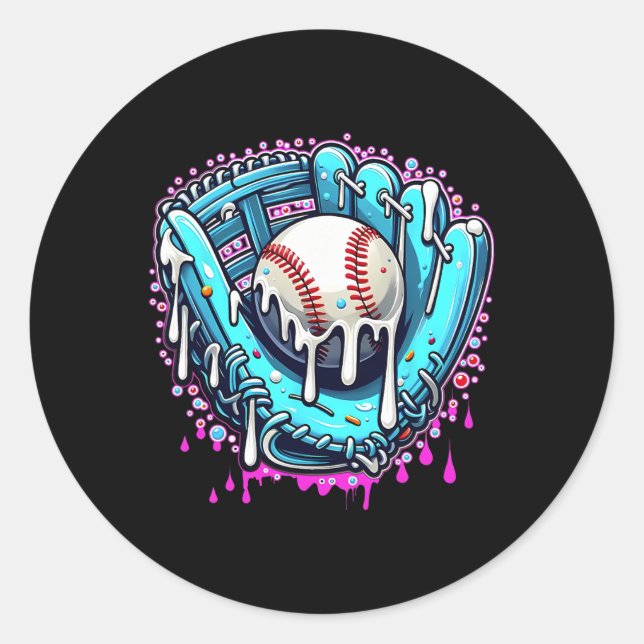 Sell Drip Ice Cream Sprinkles Sell Glove 12  Classic Round Sticker (Front)