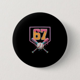 Sell Drip Number 67 Fun Six Seven 6 7 Meme Design  2 Inch Round Button