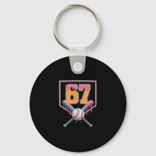 Sell Drip Number 67 Fun Six Seven 6 7 Meme Design  Keychain