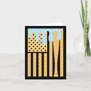 Sell Drip T Boys Dripping Ice Cream American Flag  Card