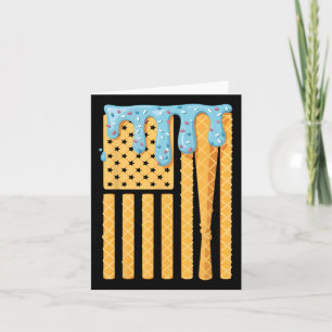 Sell Drip T Boys Dripping Ice Cream American Flag Card
