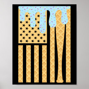 Sell Drip T Boys Dripping Ice Cream American Flag Poster