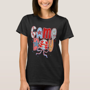 Sell Game Day Sell Coquette Bow Mom Mama Mothers D T-Shirt