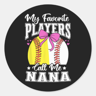 Sell Grandma Favourite Softll Sell Players Nana Bo Classic Round Sticker