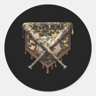 Sell Home Plate Drip Sell Ice Cream Camo Matching  Classic Round Sticker