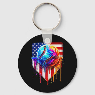 Sell Ice Cream American Flag Drip  Keychain
