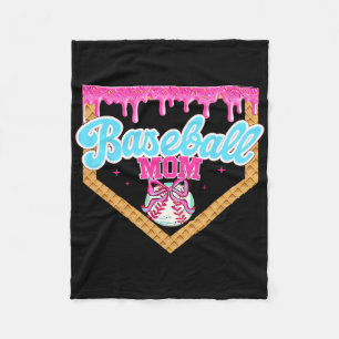 Sell Ice Cream Drip Funny Sport Game Day Sell Mom Fleece Blanket