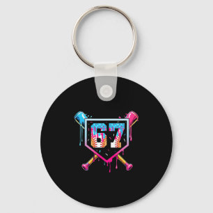 Sell Ice Cream Drip Number 67 Player 67th Birthday Keychain