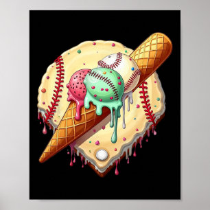 Sell Ice Cream Dripping Funny Sell Men Kids Boys  Poster