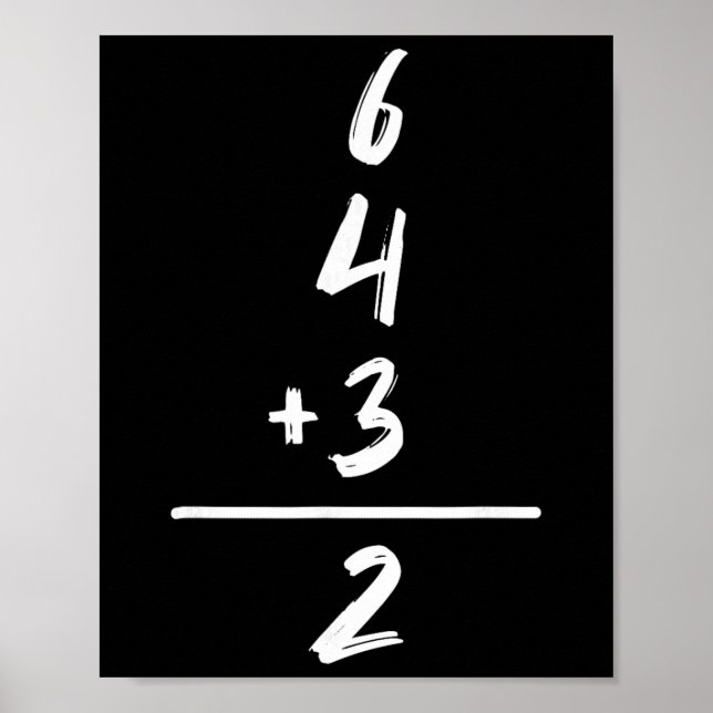 Sell Inspired Math 6 4 3 2 Double Play Softll Game Poster (Front)