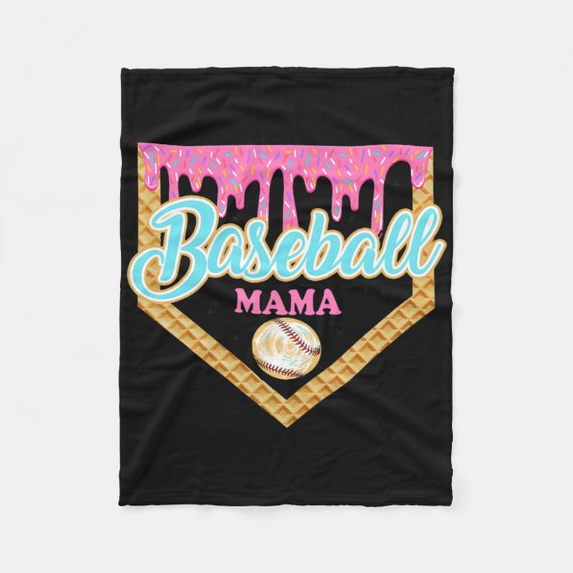 Sell Mama Home Plate Ice Cream Drip With Sprinkles Fleece Blanket (Front)