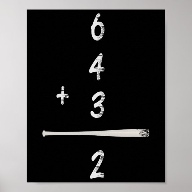 Sell Math 6 4 3 2 Double Play Cute Shirt Softll Ga Poster (Front)