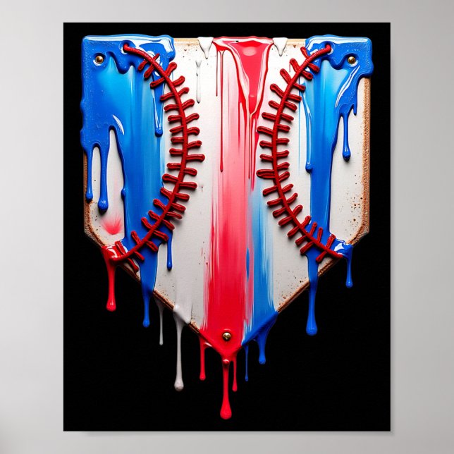 Sell Plate Drip Usa Flag Sell Softll Drip  Poster (Front)
