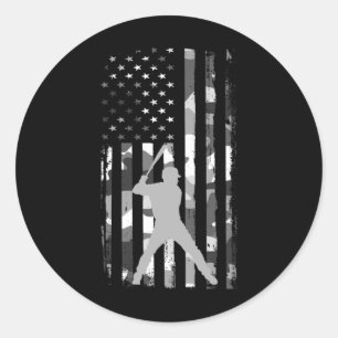 Sell Player American Flag Camo Patriotic Usa Sport Classic Round Sticker