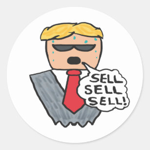 Sell Sell Sell Funny Stock Market Crash Classic Round Sticker