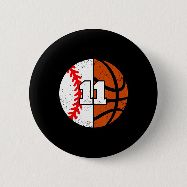 Sell Sketll Number 11 Jersey Funny 11th Birthday  2 Inch Round Button (Front)