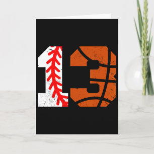 Sell Sketll Number 13 Jersey Funny 13th Birthday 1 Card
