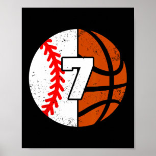 Sell Sketll Number 7 Jersey Funny 7th Birthday Poster