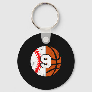 Sell Sketll Number 9 Jersey Funny 9th Birthday  Keychain