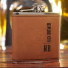 Selle Brown Calvin Imitation Cuir Hip Flask