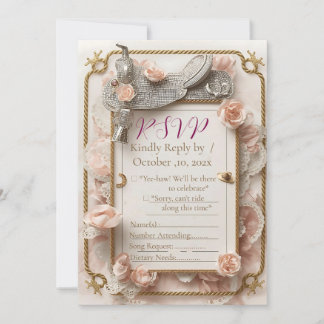 Selle & Étincelle - Carte RSVP de mariage occident