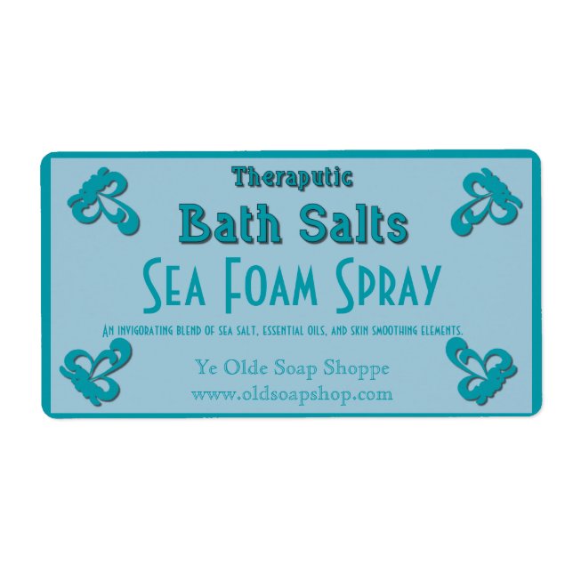 Sels de bain faits maison personnalisables bleu ar (Devant)