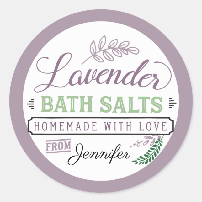Sels de bain Stickers Étiquette Personnalisé Laven (Devant)