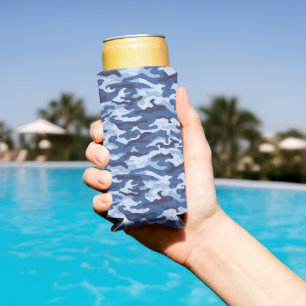 Seltzer Can Cooler-Blue Camo  Seltzer Can Cooler