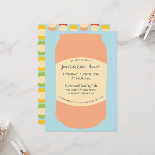 Seltzer Can Custom Bridal Shower  Invitation (Front/Back In Situ)