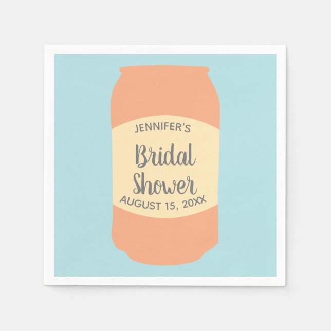Seltzer Soda Can Personalized Bridal Shower Party Napkin (Front)