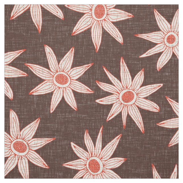 sema brown fire orange fabric (Swatch)
