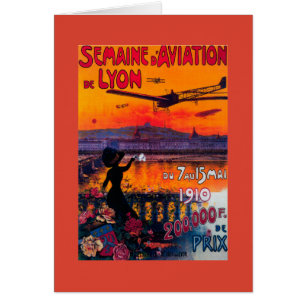 Semaine d' Aviation De Lyon Vintage Poster